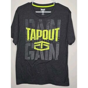 Tapout Shirt Mens Gray Short Sleeve Crew Neck Cotton Size Medium